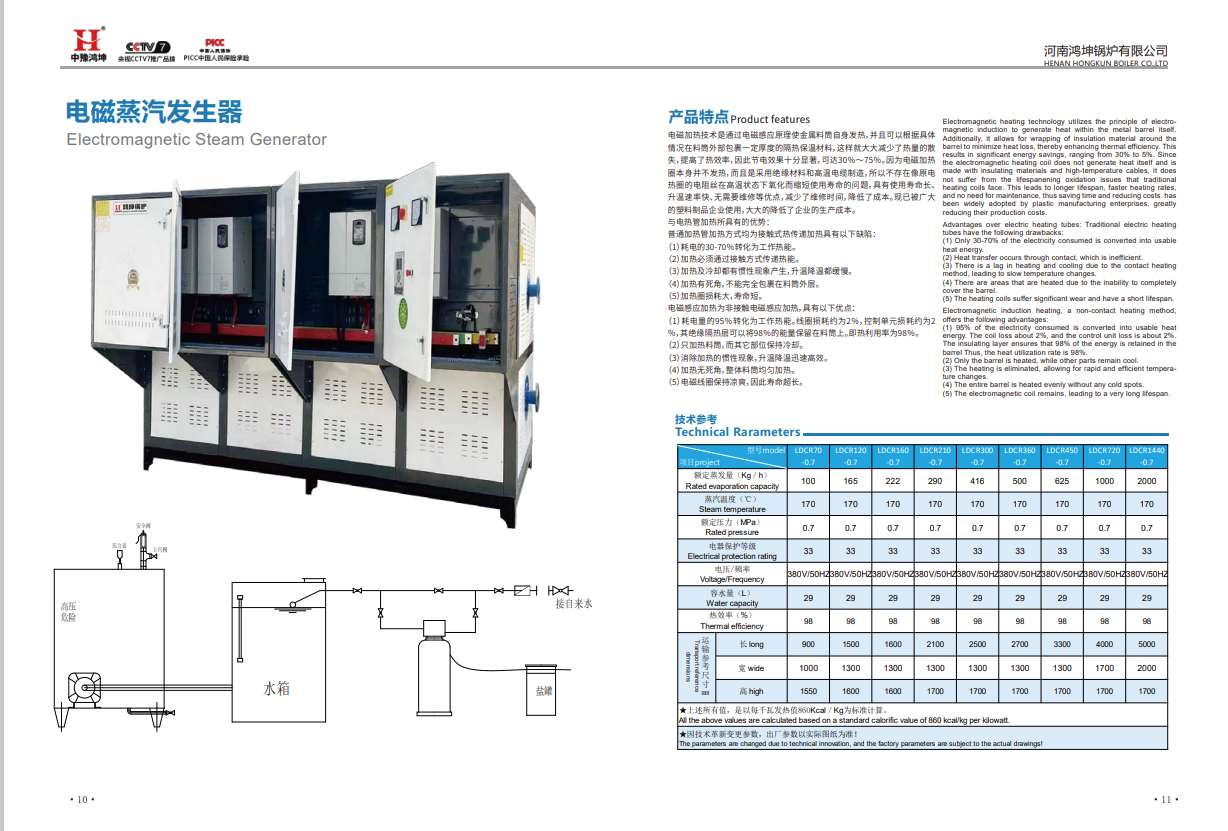 8吨720kw电磁蒸汽发生器